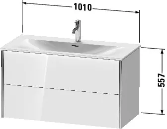 Duravit Waschtischunterschrank wandhängend „XViu“ 101 × 55,7 × 48 cm in Eiche Dunkel gebürstet