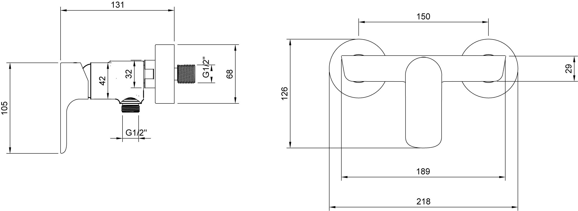 Einhand-Duscharmatur „O.novo“ 13,1 cm in Chrom Einhand-Duscharmatur „O.novo“ 13,1 cm in Chrom