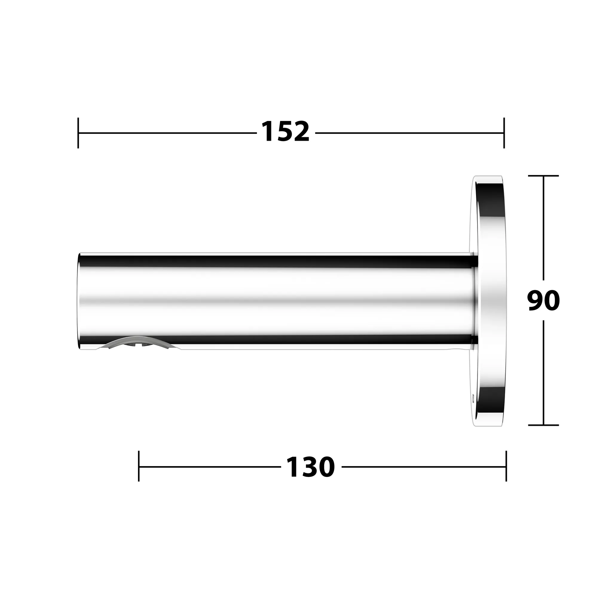 IXMO 59545010001 Wanneneinlauf DN15 rund Ausladung 152 mm verchromt