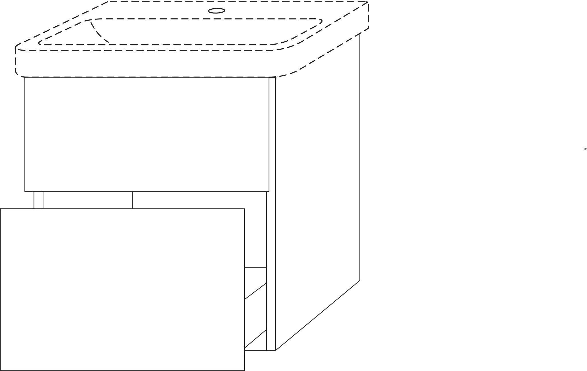 Waschtischunterbau mit Auszügen 3way (BR620) 580x525x352 Anthrazit-Matt