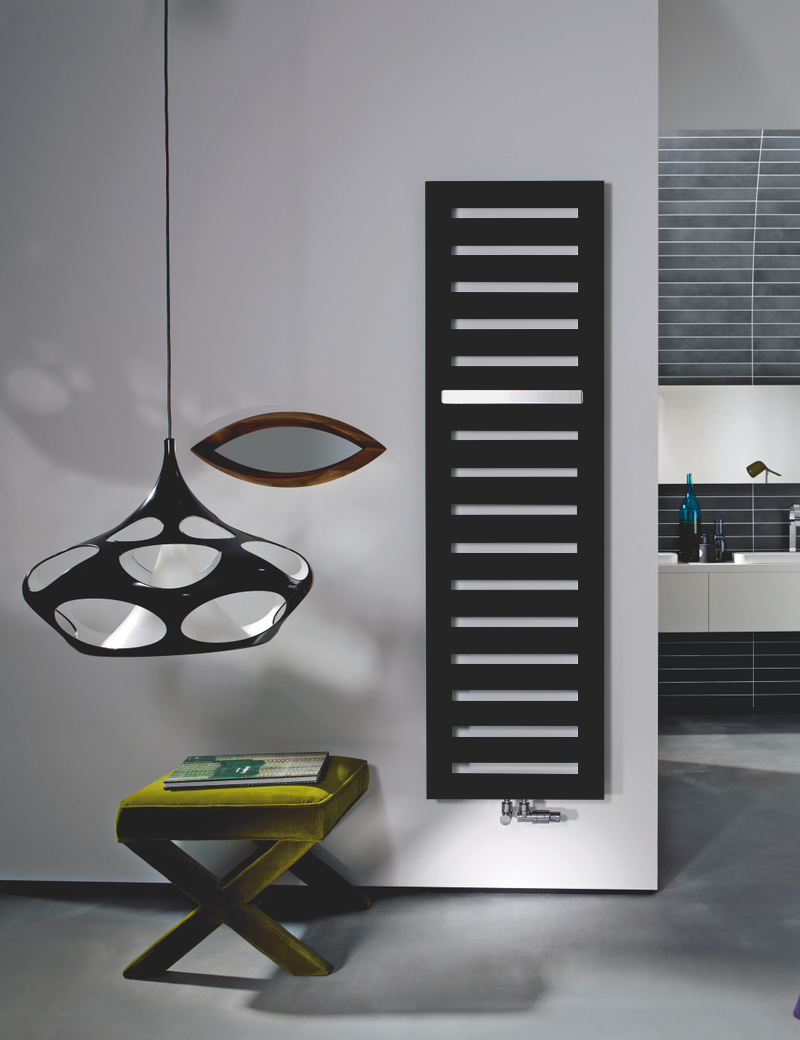 Zehnder Design-Handtuchwärmer „Metropolitan Bar“ mit Heizstab IHE 40 × 80,5 cm in Verkehrsweiß (RAL 9016, glänzend)