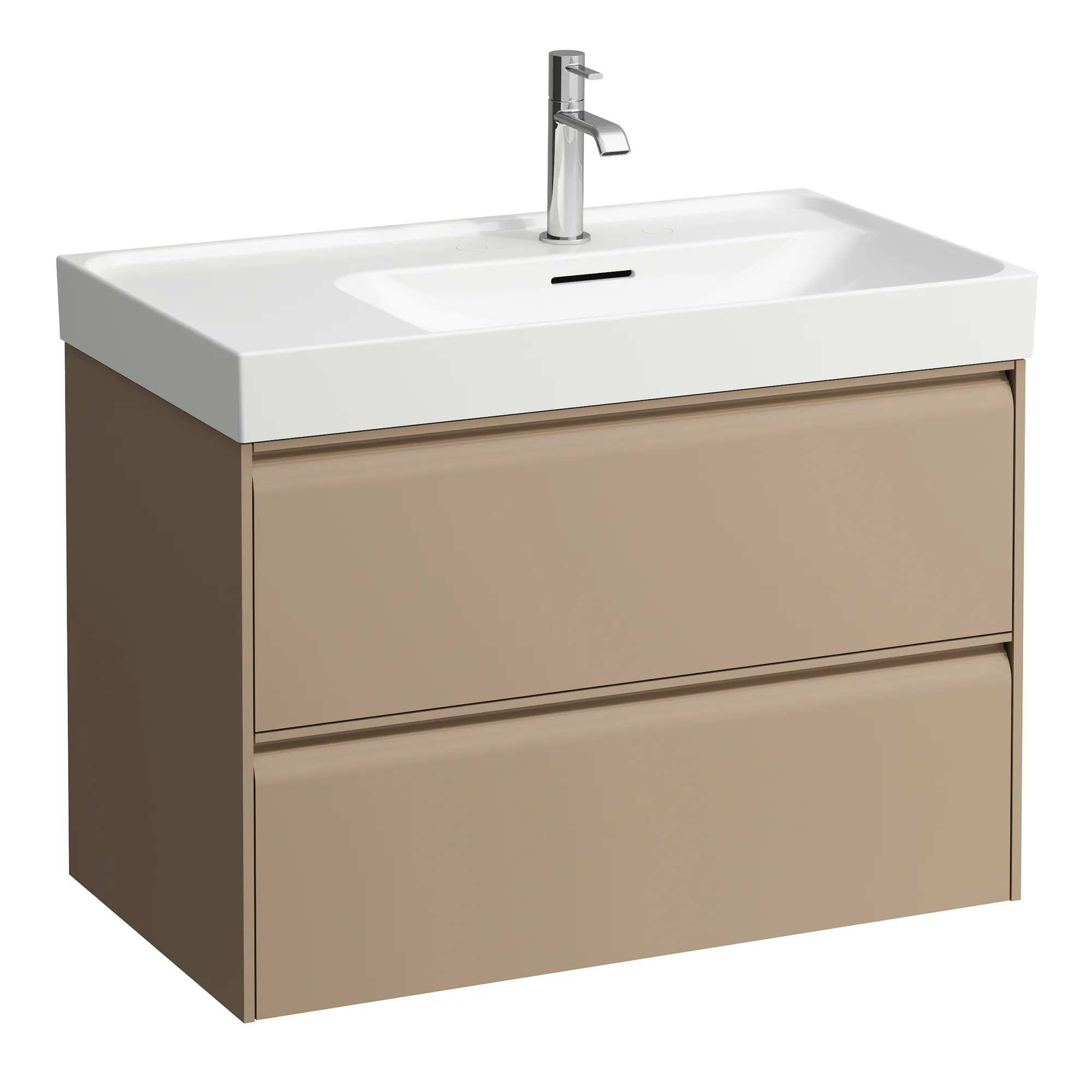 Waschtischunterbau, MEDA, 448x784x515, mit 2 Schubladen, 1 Ordnungssystem, integrierte Griffleiste, Vollauszug und Soft-Close, für Waschtisch MEDA H817115 (80 cm), weiß matt Waschtischunterbau, MEDA, 448x784x515, mit 2 Schubladen, 1 Ordnungssystem, integrierte Griffleiste, Vollauszug und Soft-Close, für Waschtisch MEDA H817115 (80 cm), weiß matt