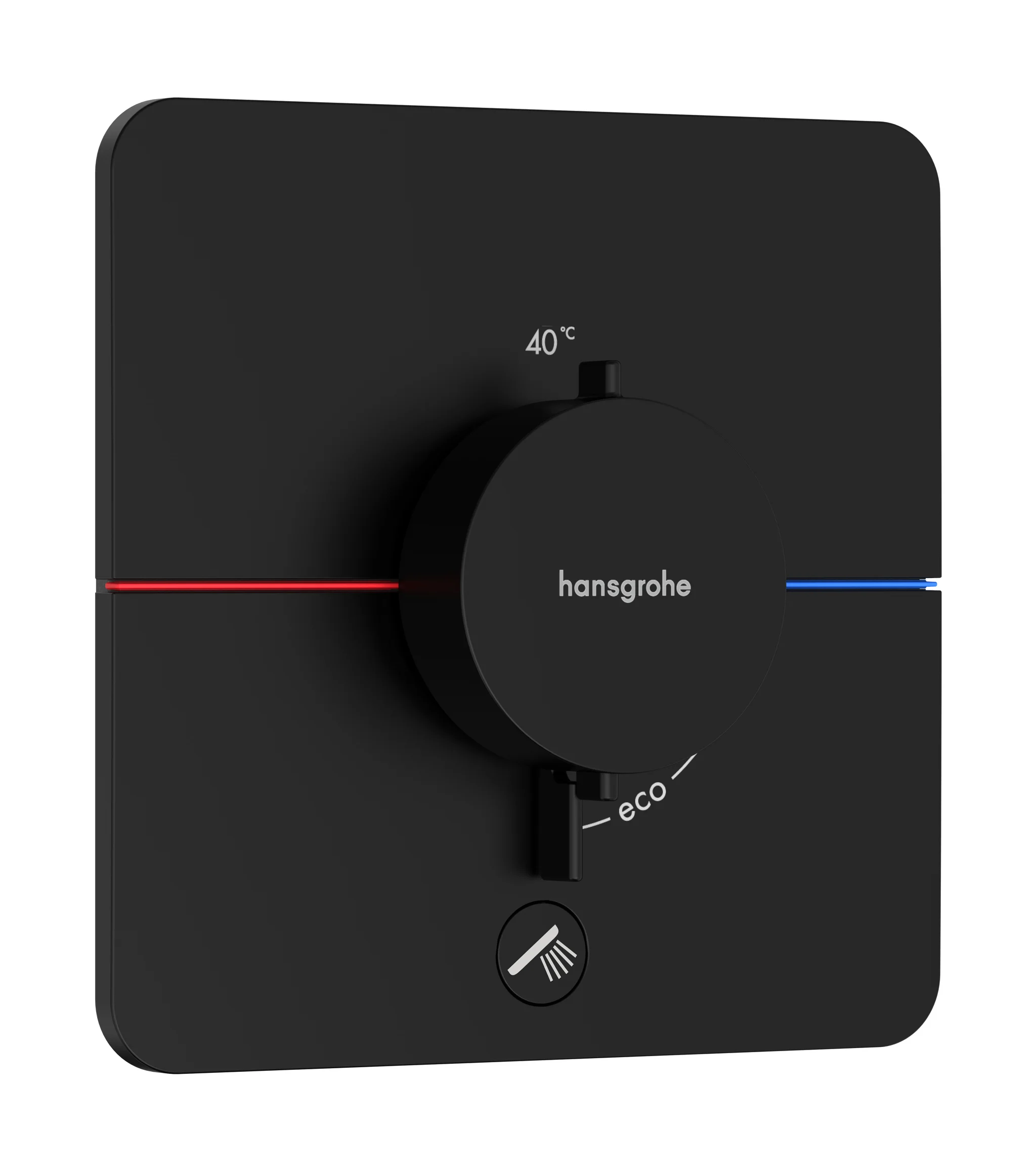 Hansgrohe ShowerSelect Comfort Q Thermostat Unterputz, Mattschwarz, 1 Verbraucher + zusätzlicher Abgang, flache Rosette, einfache Installation