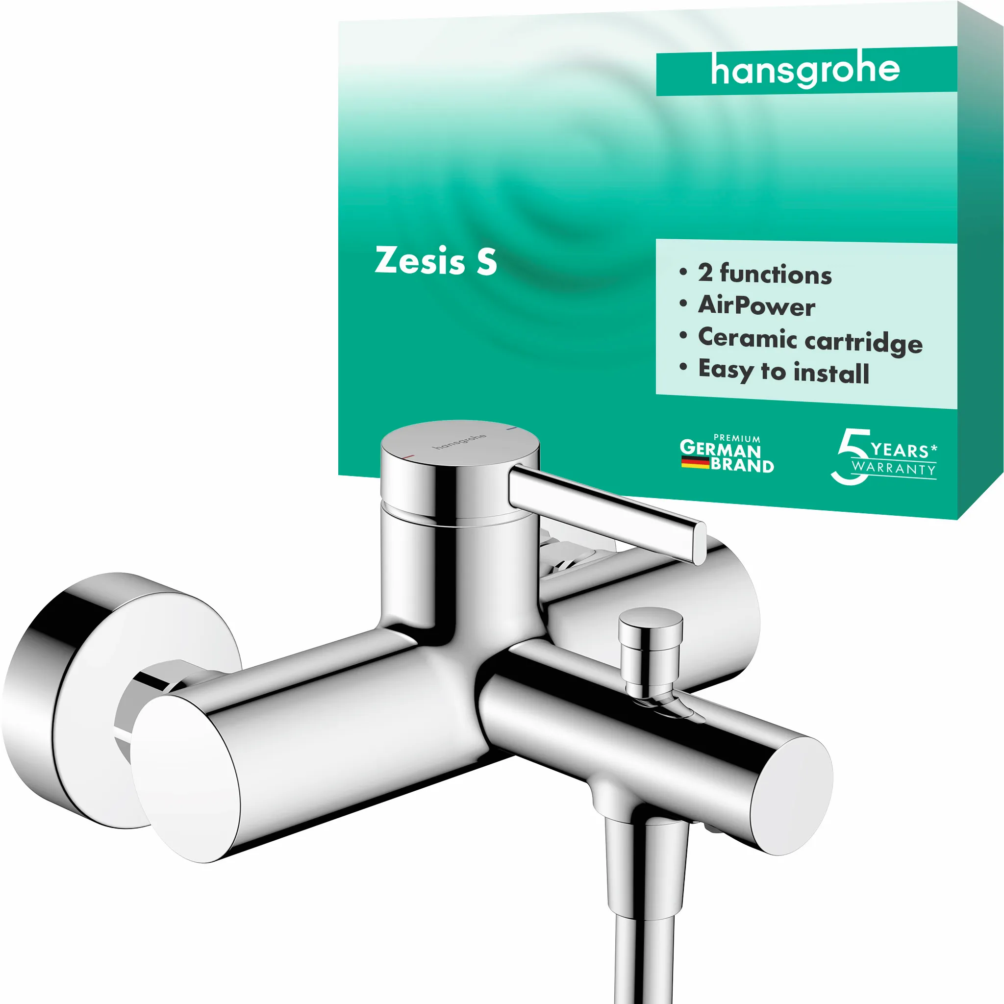 Hansgrohe Zesis S Einhebel-Wannenmischer Aufputz, Chrom Hansgrohe Zesis S Einhebel-Wannenmischer Aufputz, Chrom