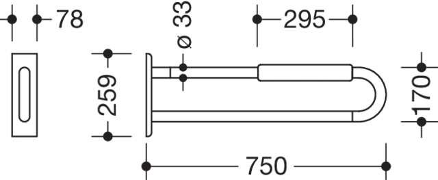 HEWI Wandgriff „Serie 801“