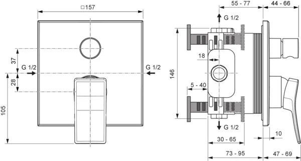 Ideal Standard Badearmatur Unterputz Conca Chrom