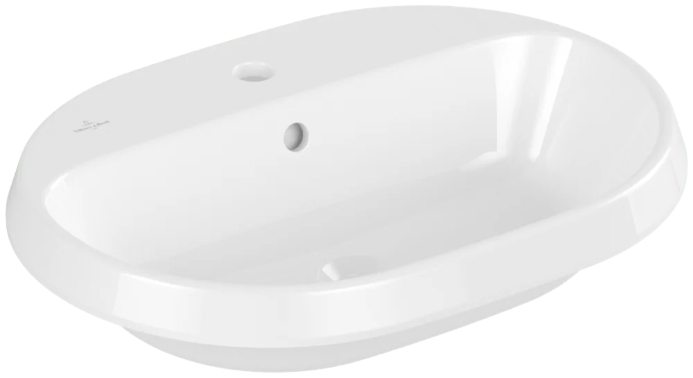 Villeroy & Boch Einbauwaschbecken Architectura 5A6660, oval, weiß Alpin, 600x450x170 mm, mit Überlauf, für 3-Loch-Armatur