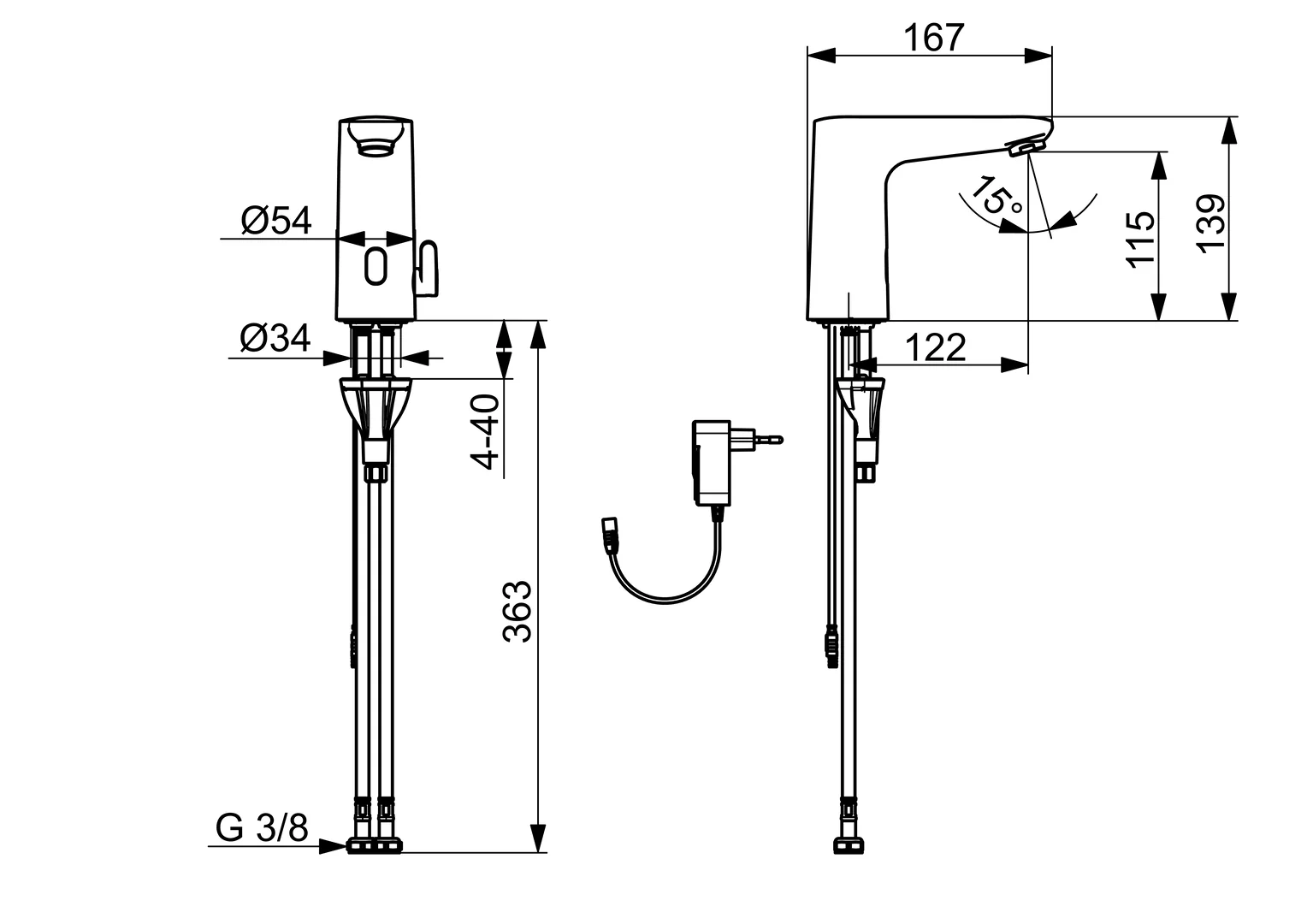 HansaELECTRA Waschtischarmatur WT-Batt., 230⁄9 V, Bluetooth HansaELECTRA 9110 chr