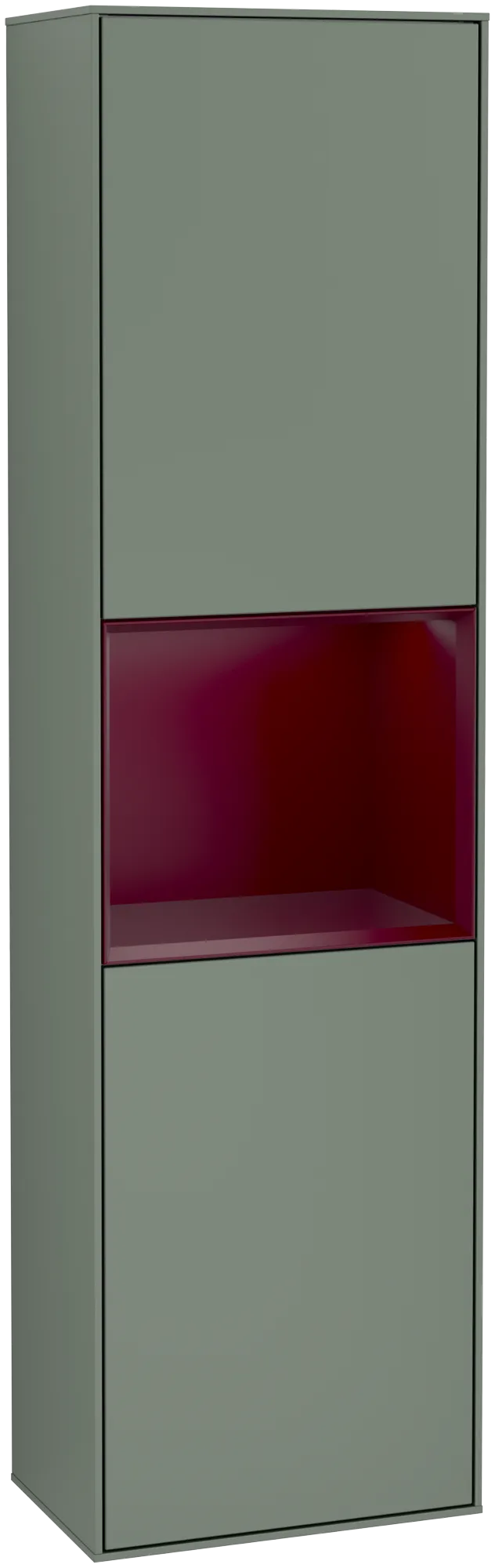 Villeroy & Boch Hochschrank Finion F46, 418x1516x270mm, mit Beleuchtung, Olive Matt/Lacquer