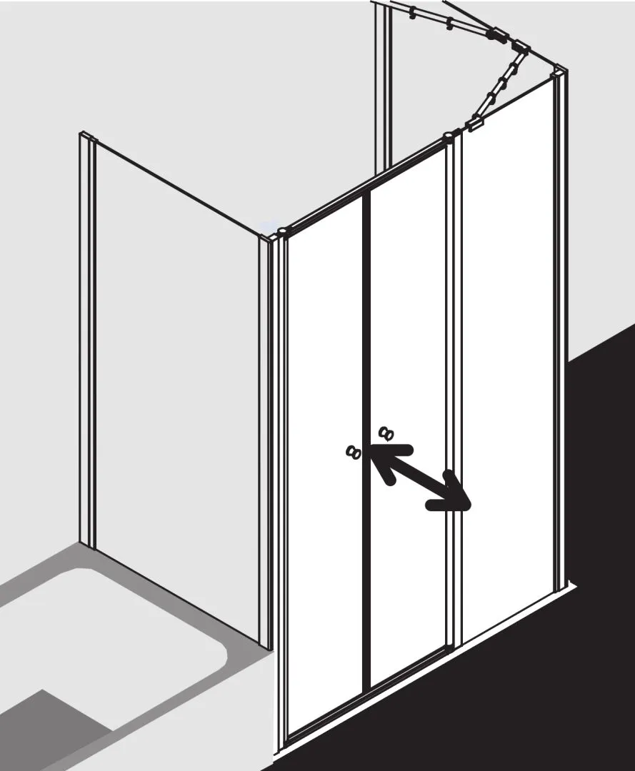 Kermi Duschdesign IBIZA 2000 Pendeltür mit Festfeld Kermi Duschdesign IBIZA 2000 Pendeltür mit Festfeld