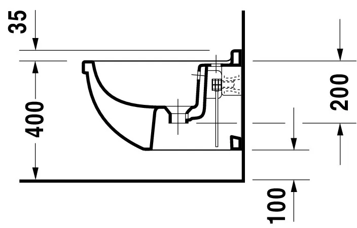 Duravit Wand-Bidet „Starck 3“, Befestigung verdeckt 36,5 × 54 × 33,5 cm