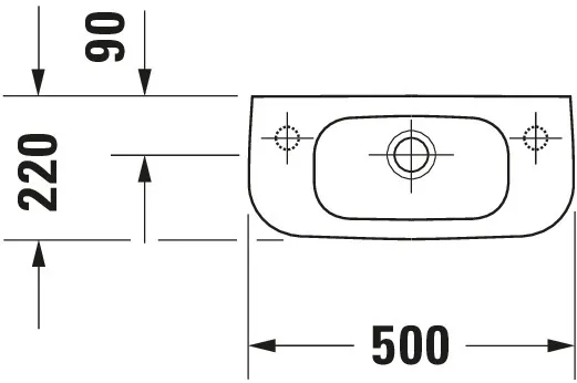 Handwaschbecken „D-Code“, Form rechteckig 50 × 22 cm 