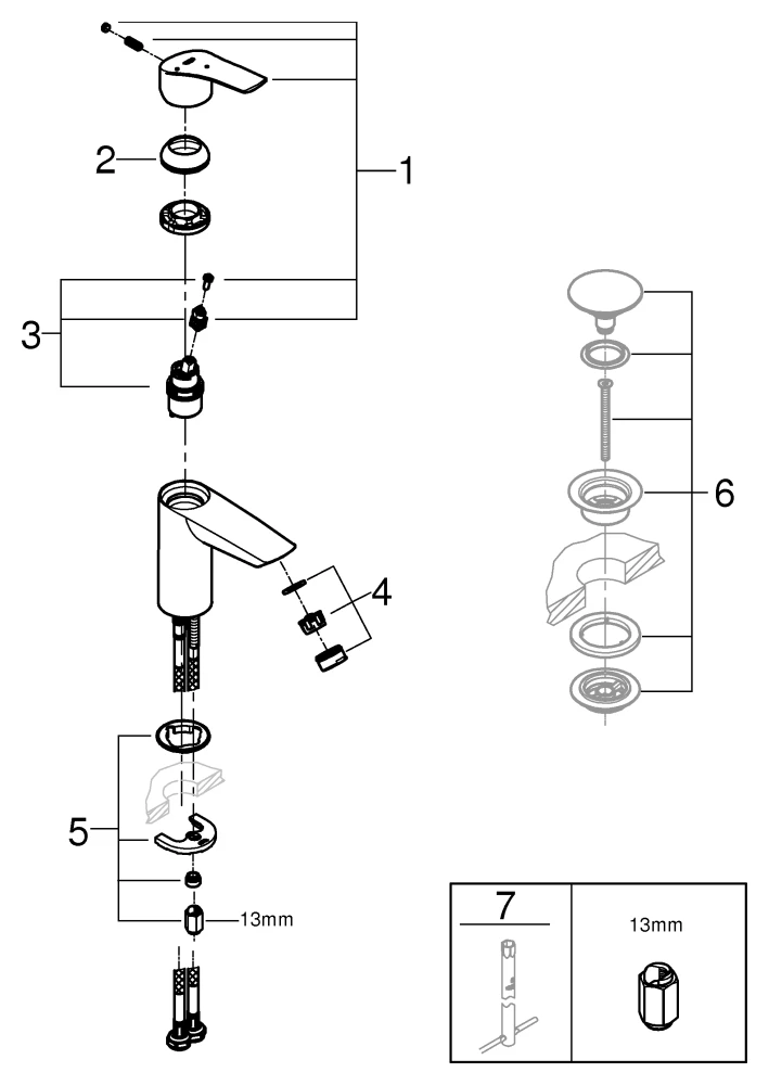 Einhand-Waschtischbatterie Eurosmart 32154_3, S-Size, Energie-Spar-Funktion Mittelstellung kalt, Einlochmontage, Temperaturbegrenzer, glatter Körper, chrom Einhand-Waschtischbatterie Eurosmart 32154_3, S-Size, Energie-Spar-Funktion Mittelstellung kalt, Einlochmontage, Temperaturbegrenzer, glatter Körper, chrom
