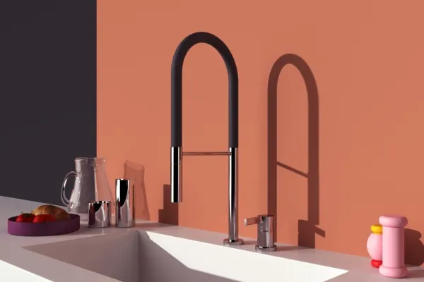 2-Loch Küchenarmatur Gusto Ausladung 225mm Semi-Pro 2-Funktionsbrause Brushed Gold 2-Loch Küchenarmatur Gusto Ausladung 225mm Semi-Pro 2-Funktionsbrause Brushed Gold