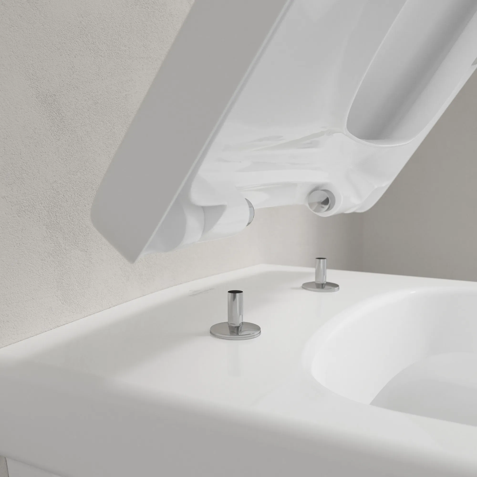 Wand-Tiefspül-WC Combi-Pack DirectFlush „Architectura“ 37 × 31,6 × 53 cm in Weiß Alpin, ohne Spülrand, Abgang waagerecht