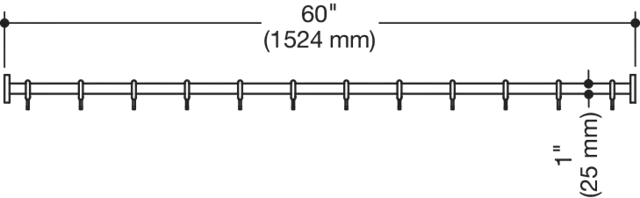 VorhangstangeEdelstahl, PVD, Länge 1524 mm, kürzbar, Stangendurchmesser 25 mm, mit 12 Vorhangringen aus POM, in Farbe CK (Messing glänzend) VorhangstangeEdelstahl, PVD, Länge 1524 mm, kürzbar, Stangendurchmesser 25 mm, mit 12 Vorhangringen aus POM, in Farbe CK (Messing glänzend)