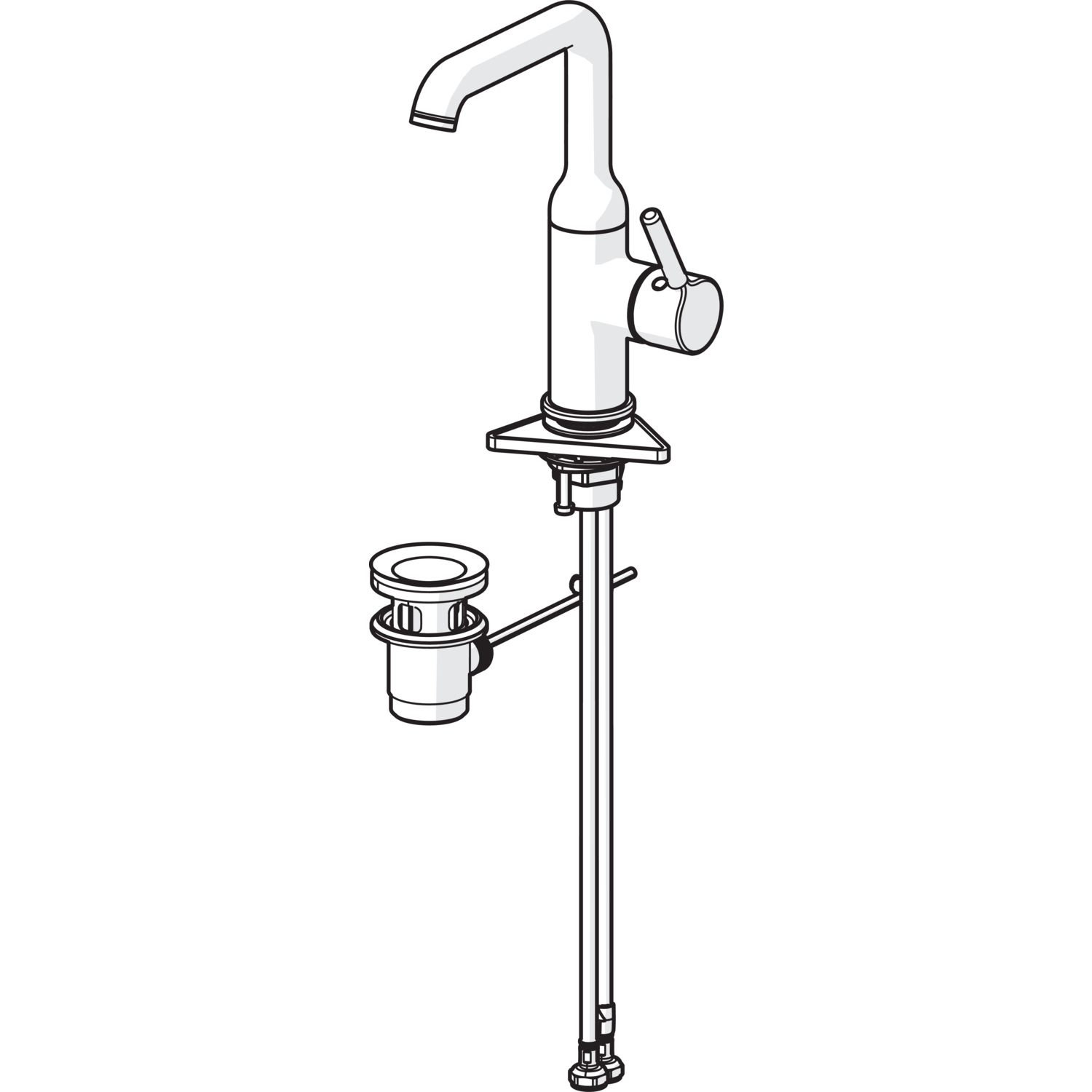 Einhand-Waschtischarmatur mit Zugstange „Vantis Style“ Ausladung 147 mm in Chrom Einhand-Waschtischarmatur mit Zugstange „Vantis Style“ Ausladung 147 mm in Chrom