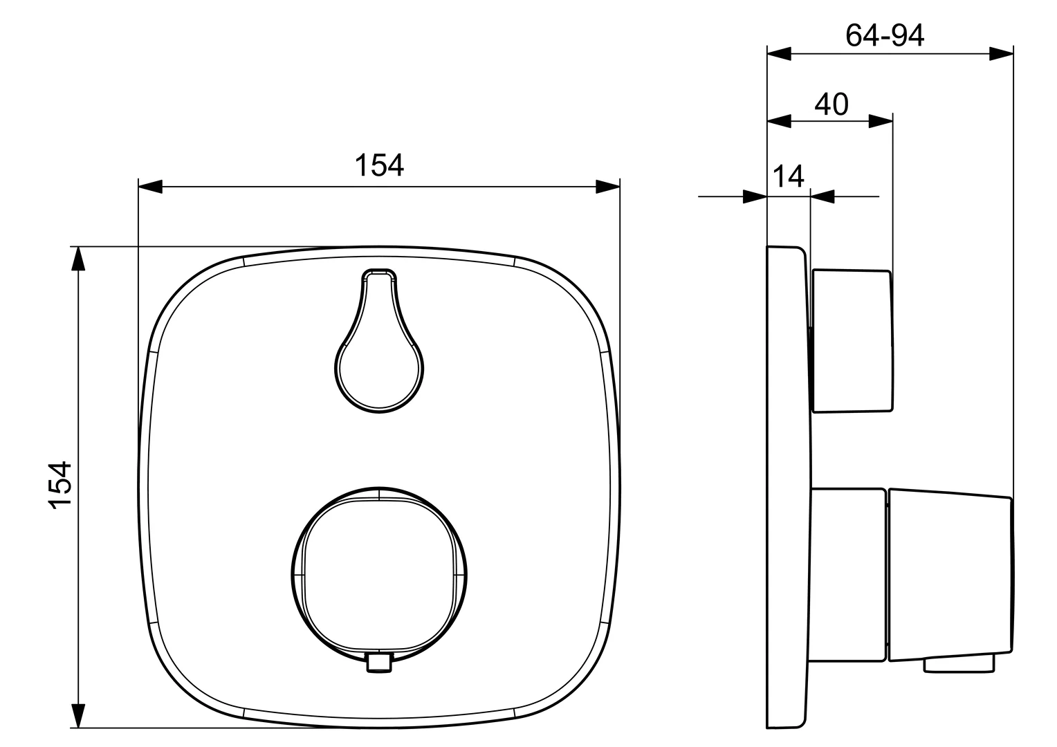 HansaLIVING Wannen- und Brausearmatur Thermostat Fertigsets HansaLIVING 8114 Rosette soft edge DN15 Chrom