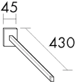Handtuchhalter, Handtuchhalter, Metall, Tiefe: 430 mm, Breite: 45 mm, Höhe: 60 mm Handtuchhalter, Handtuchhalter, Metall, Tiefe: 430 mm, Breite: 45 mm, Höhe: 60 mm