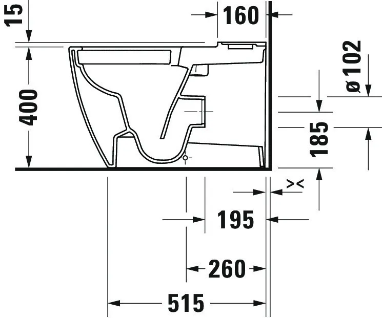 Stand WC für Kombination ME by Starck 650mm, weiß, Tiefspüler, rimmless Stand WC für Kombination ME by Starck 650mm, weiß, Tiefspüler, rimmless