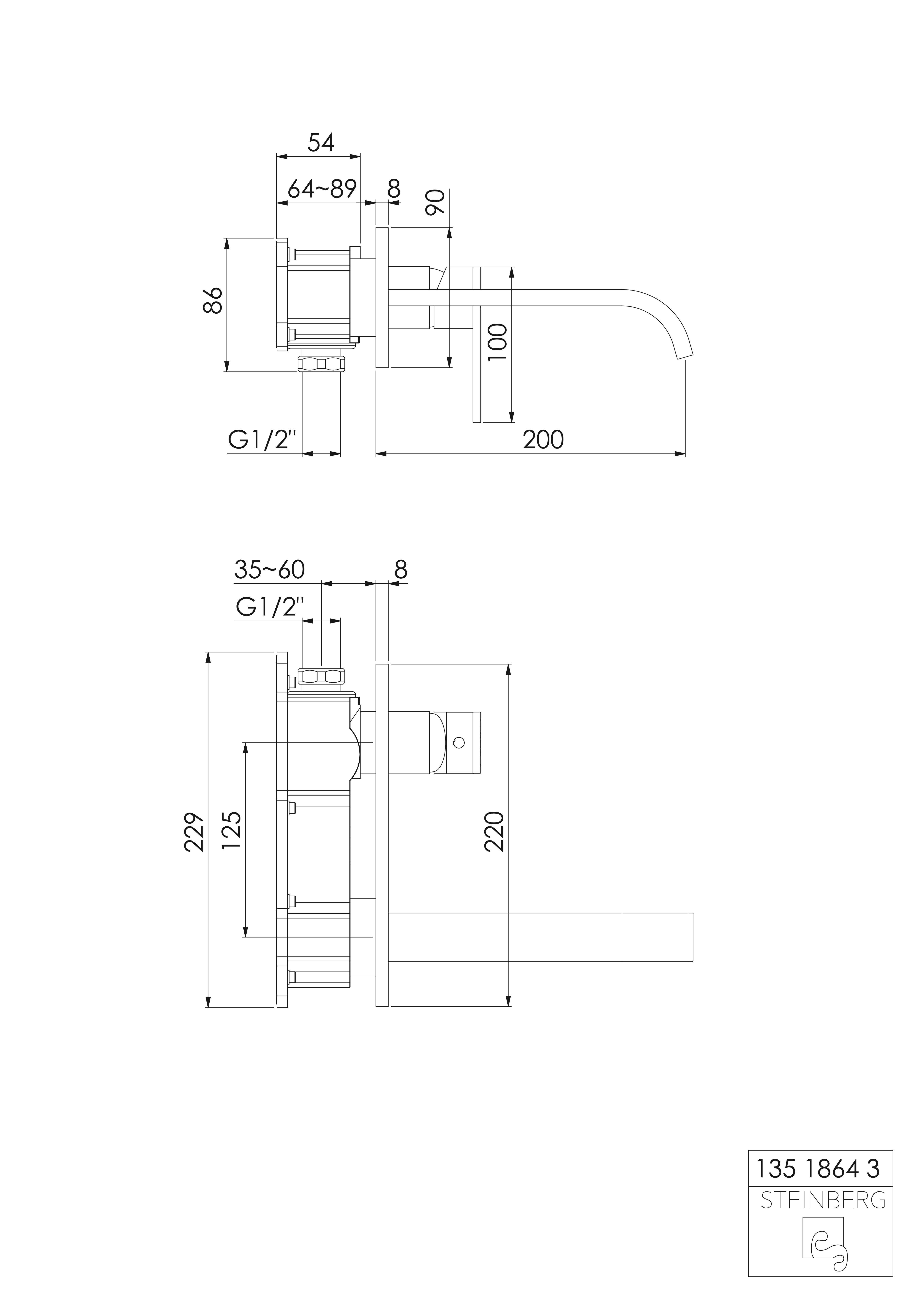 Serie 135 Fertigmontageset für Waschtisch-Einhebelmischer, 1 Rosette, Ausladung: 20 cm, chrom Serie 135 Fertigmontageset für Waschtisch-Einhebelmischer, 1 Rosette, Ausladung: 20 cm, chrom