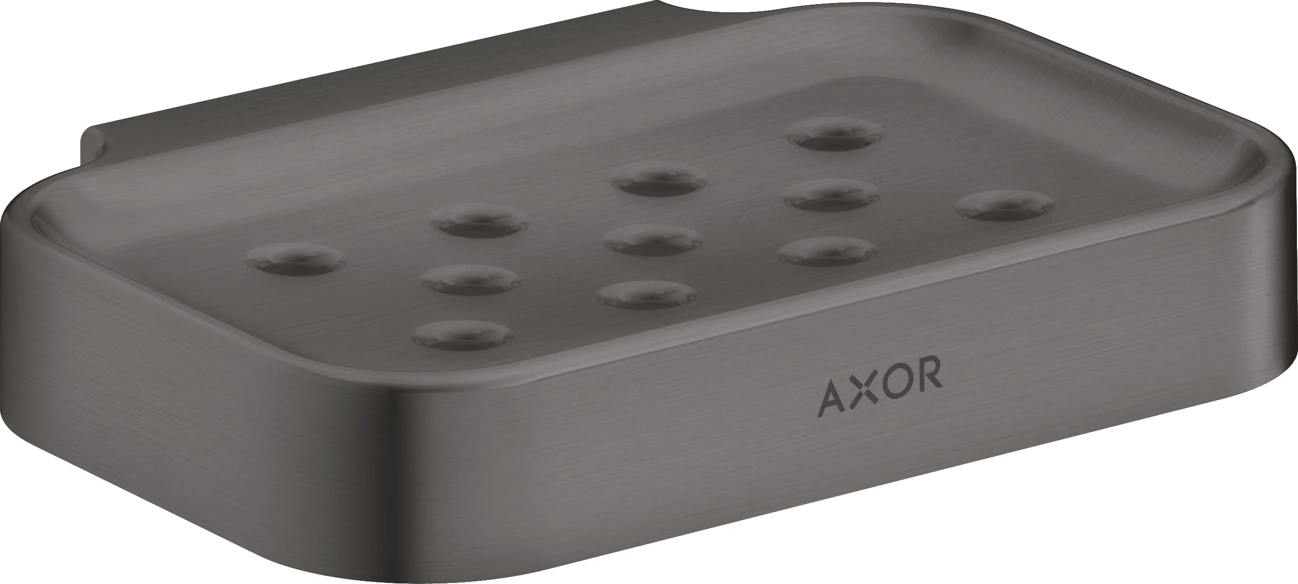 Hansgrohe AXOR Universal Circular Seifenschale Brushed Black Chrome Wandmontage mit Befestigungsmaterial verdeckte Befestigung Bohrabstand 35 mm Durchmesser Bohrloch 6 mm