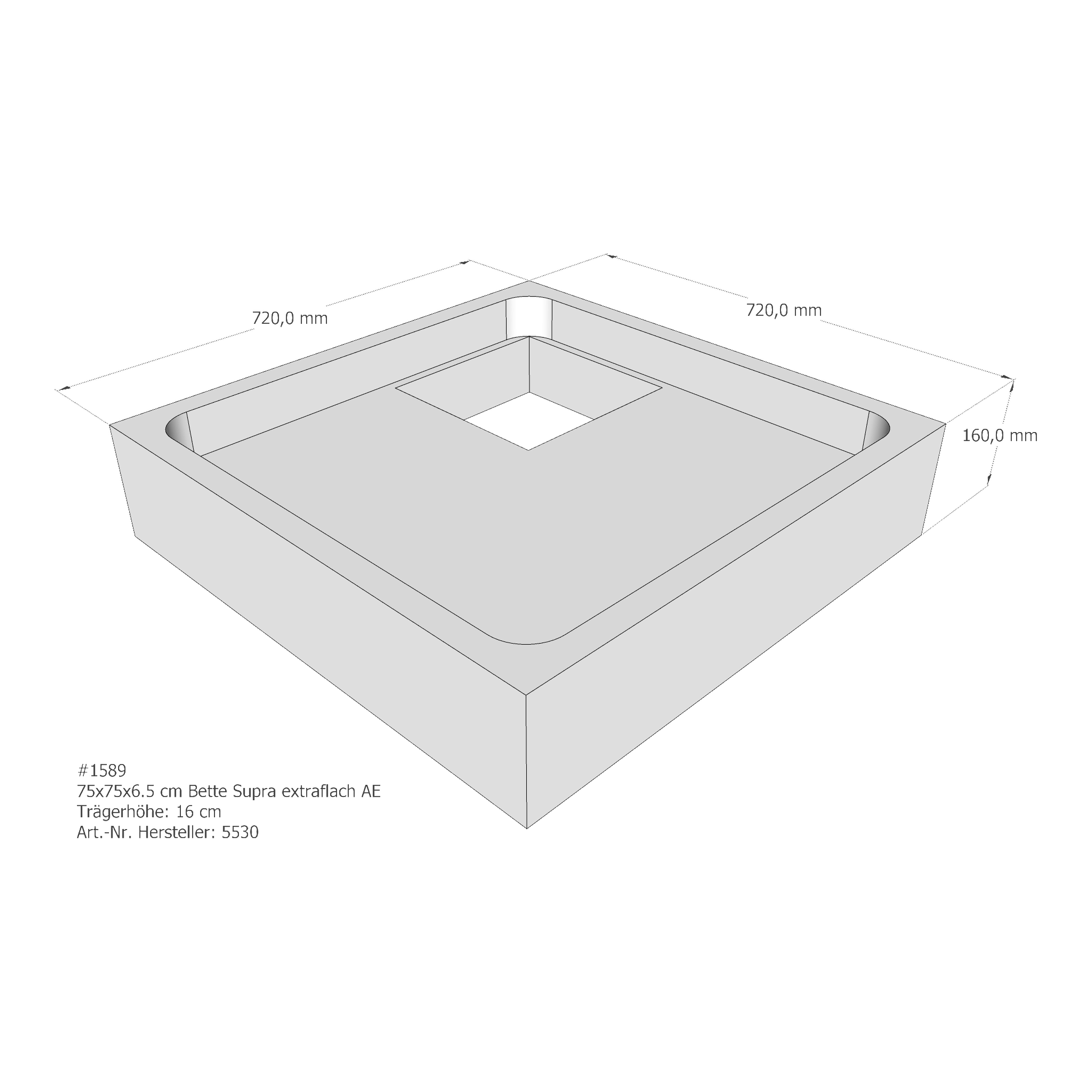 Duschwannenträger für Bette Supra (extraflach) 75 × 75 × 6,5 cm Duschwannenträger für Bette Supra (extraflach) 75 × 75 × 6,5 cm