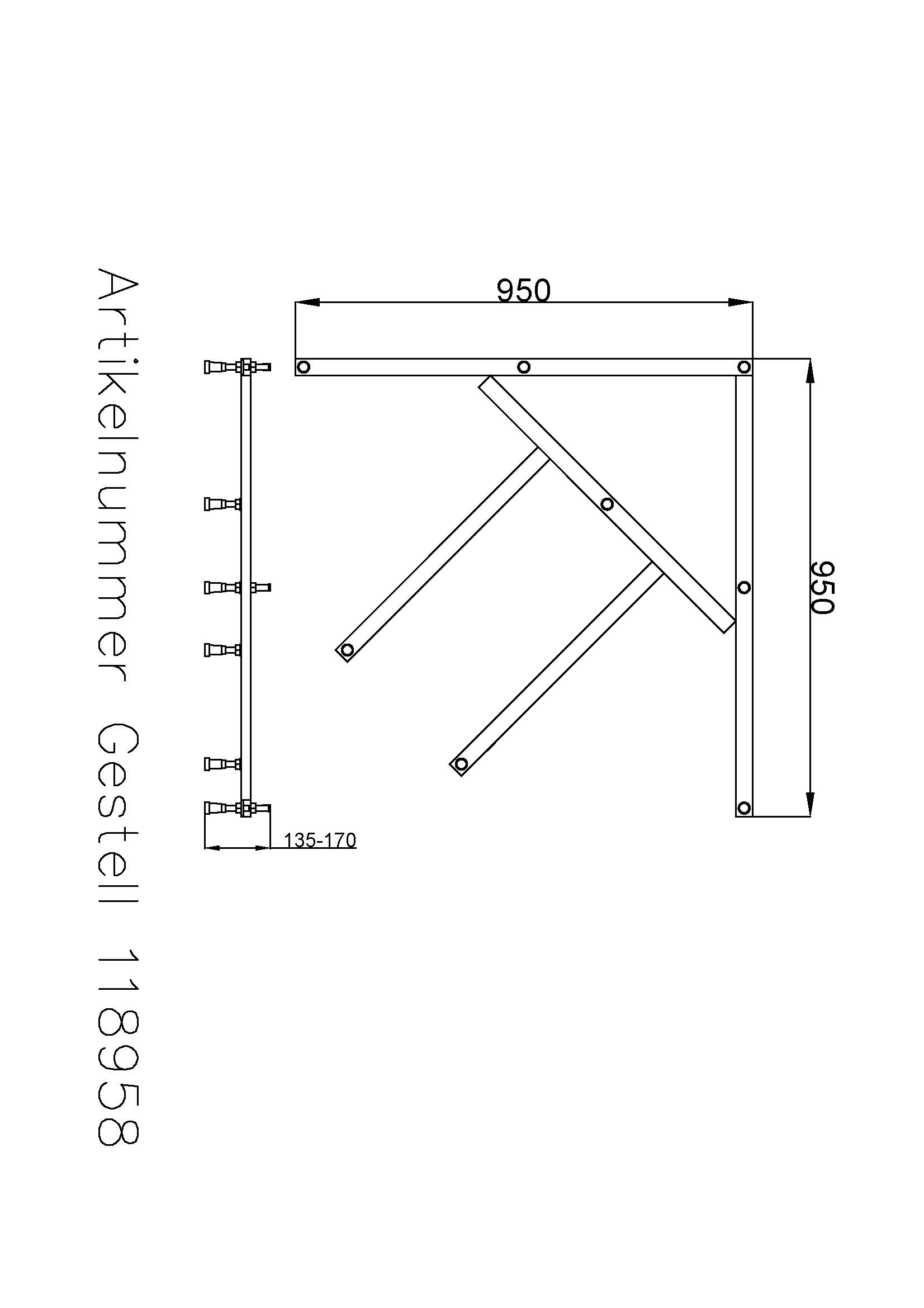 Hoesch Untergestell für Duschwanne „Samar“ 100 × 98 cm 