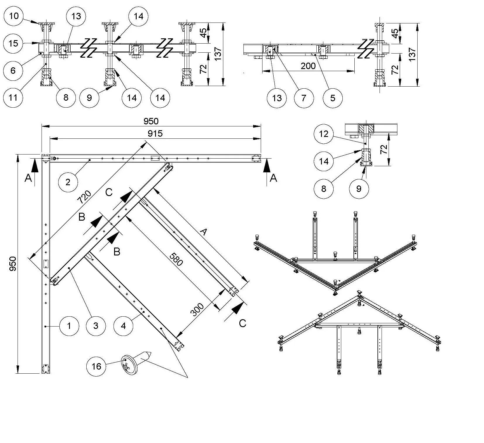 Hoesch Untergestell für Duschwanne „Samar“ 100 × 98 cm Hoesch Untergestell für Duschwanne „Samar“ 100 × 98 cm