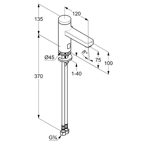Kludi ZENTA SL Elektr. Standventil mit Netzteil chrom, DN 15