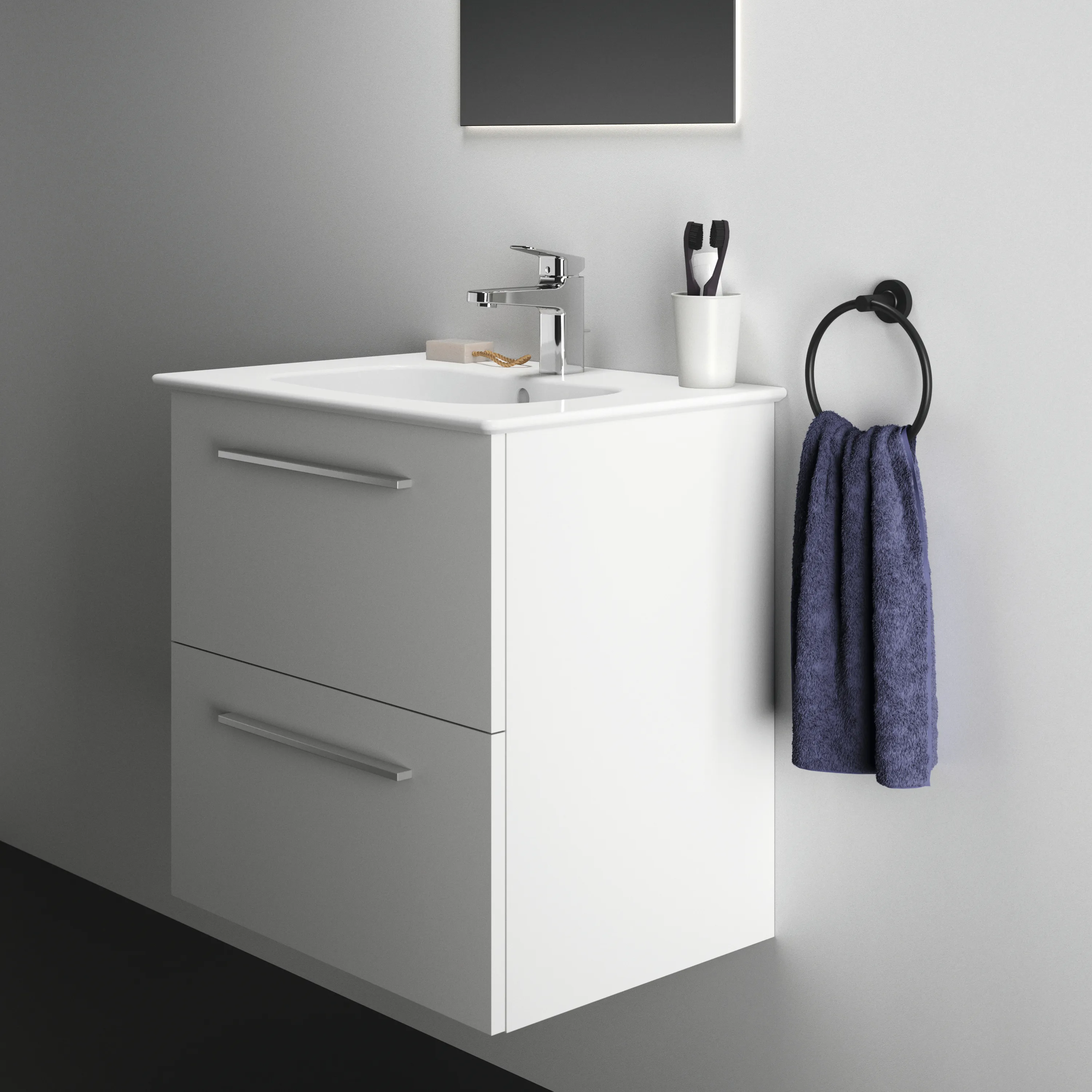 Ideal Standard Waschtischunterschrank „i.lifeA“ 60 × 63 × 44 cm Weiß matt