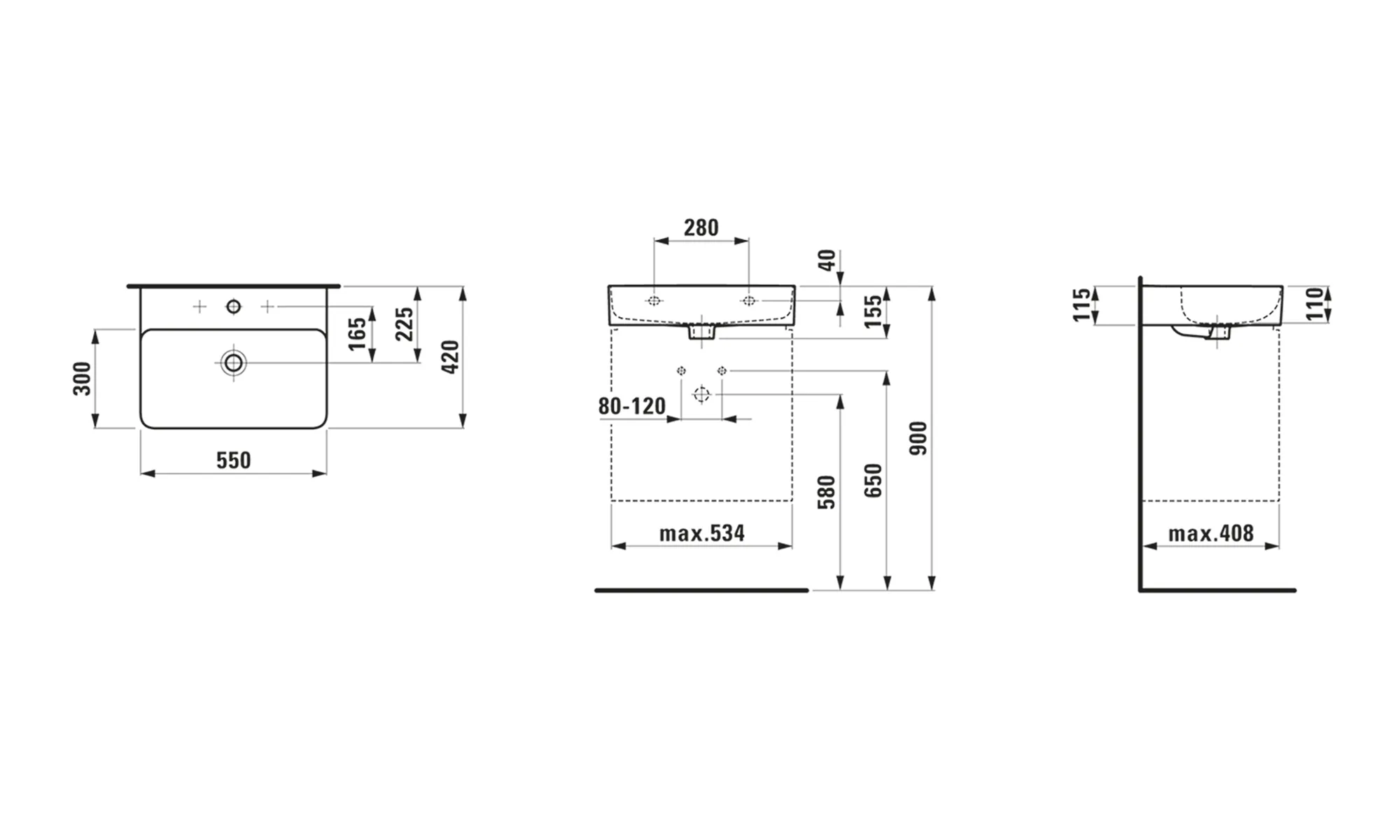 Waschbecken „VAL“ in Weiß Waschbecken „VAL“ in Weiß