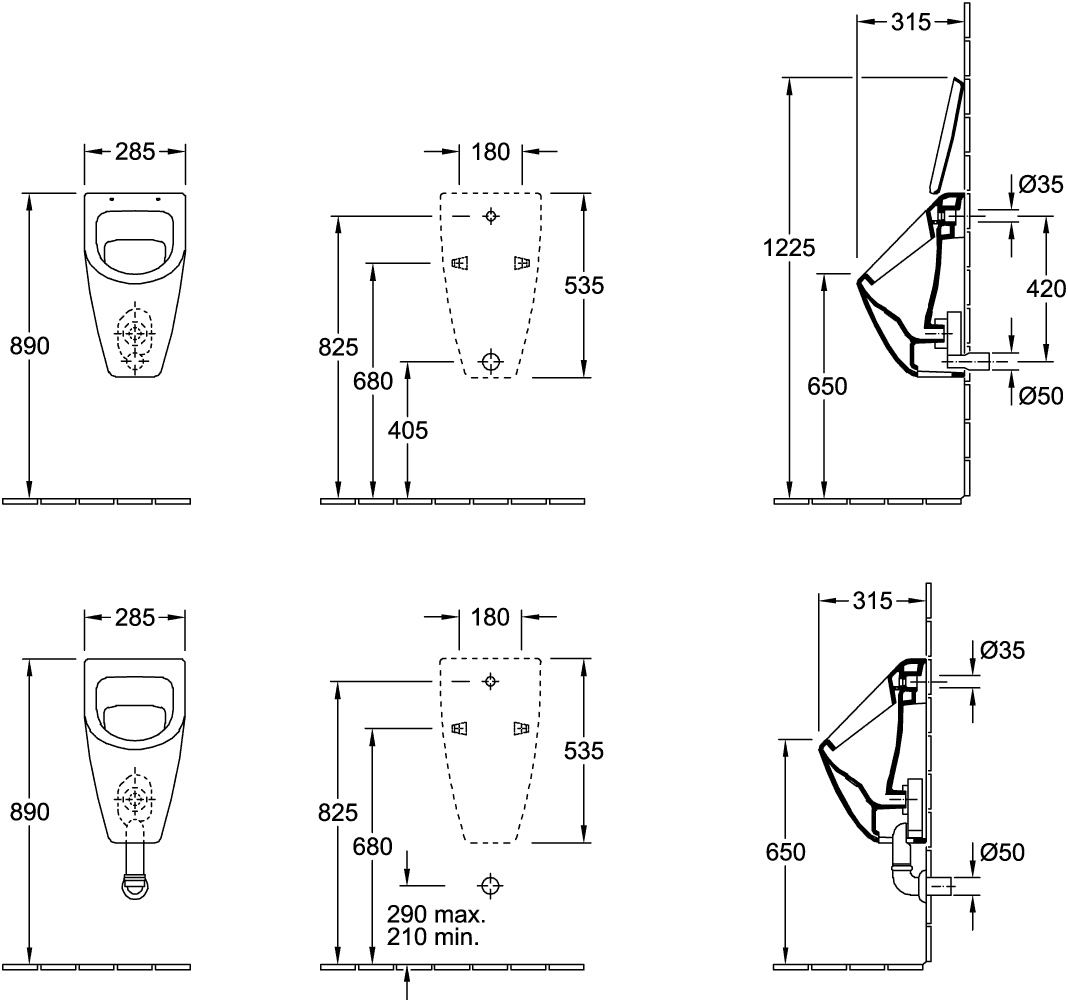Set Urinal „Subway“, Befestigung verdeckt, ohne Zielobjekt mit Deckel Zulauf verdeckt 28,5 × 53,5 × 31,5 cm in Weiß Alpin Set Urinal „Subway“, Befestigung verdeckt, ohne Zielobjekt mit Deckel Zulauf verdeckt 28,5 × 53,5 × 31,5 cm in Weiß Alpin
