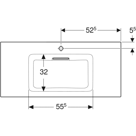 Schrankwaschtisch „One“ mit horizontalem Ablauf 105 × 48 cm in weiß alpin mit KeraTect® Schrankwaschtisch „One“ mit horizontalem Ablauf 105 × 48 cm in weiß alpin mit KeraTect®