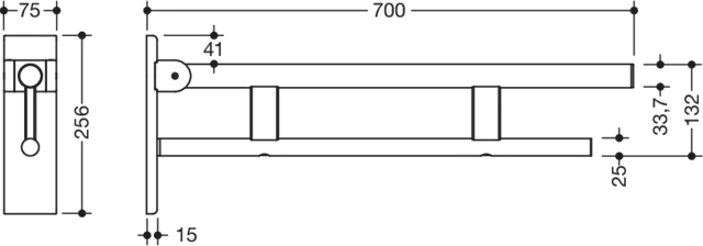 HEWI Stützklappgriff „System 900“