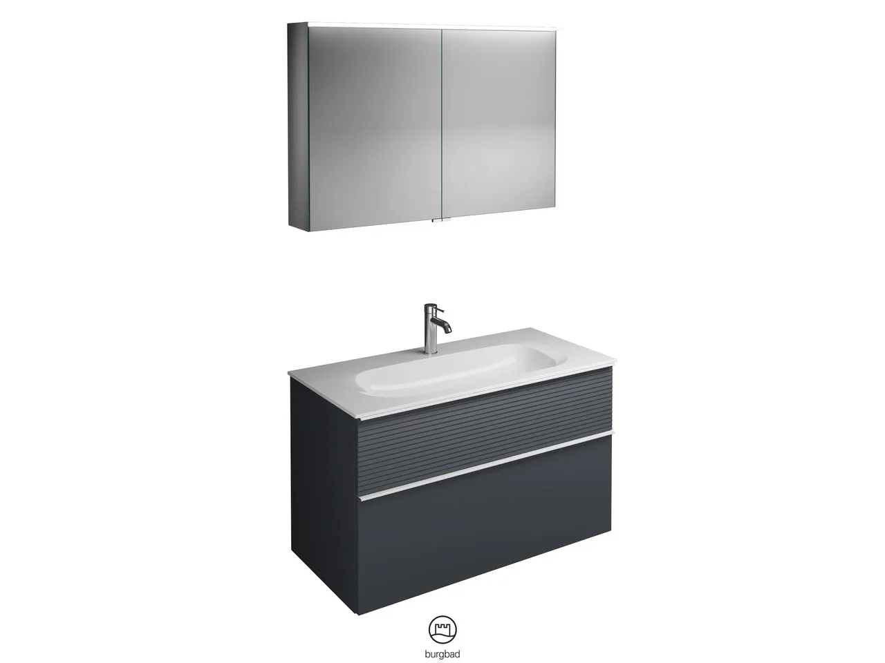 burgbad Badmöbelset „Fiumo“ Griff, Chrom (230 mm), in Eiche Dekor Cashmere burgbad Badmöbelset „Fiumo“ Griff, Chrom (230 mm), in Eiche Dekor Cashmere