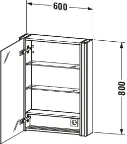 Duravit Spiegelschrank „XSquare“ 60 × 80 × 15,5 cm Duravit Spiegelschrank „XSquare“ 60 × 80 × 15,5 cm