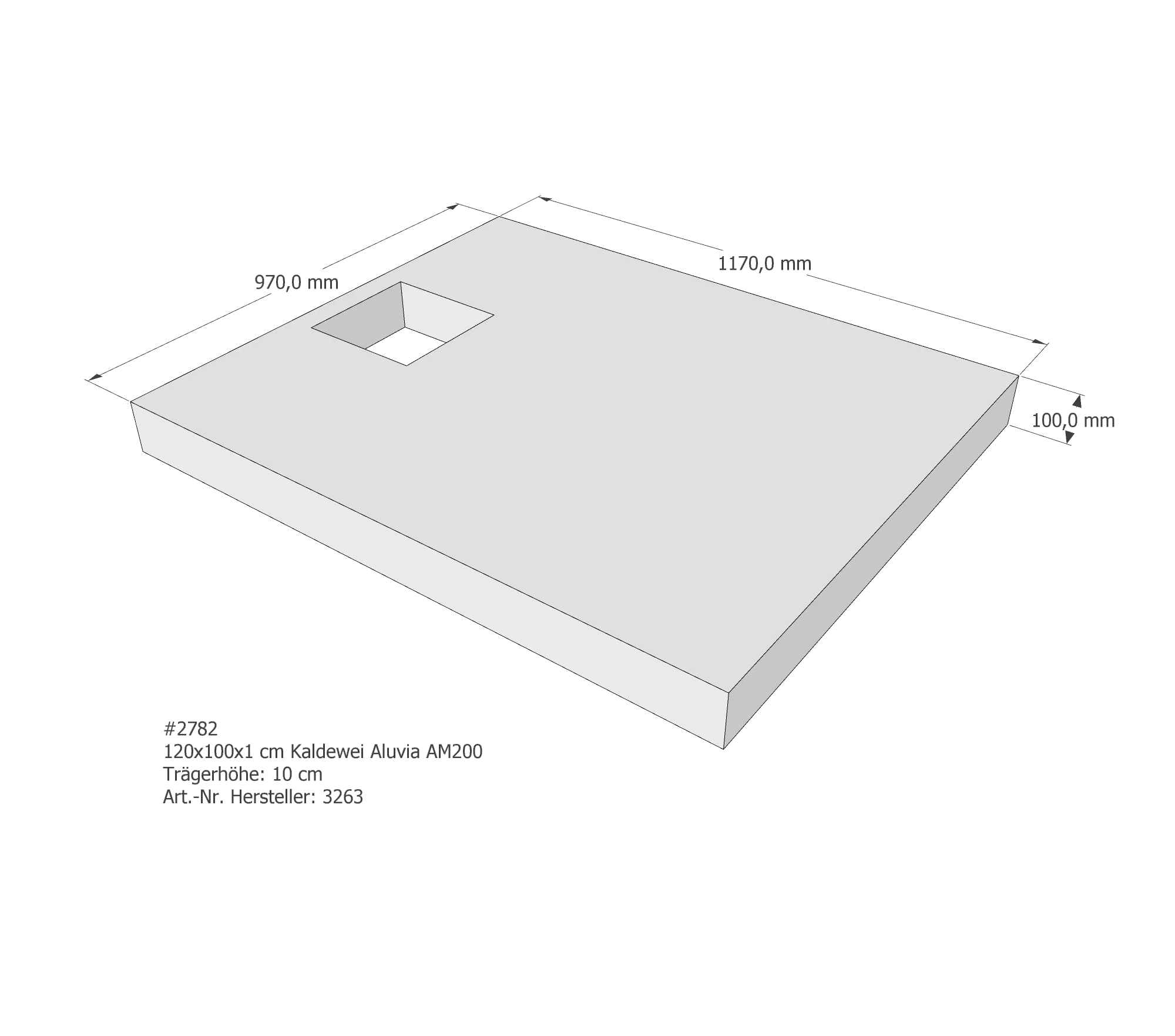 Duschwannenträger passend für Kaldewei 120 × 100 cm