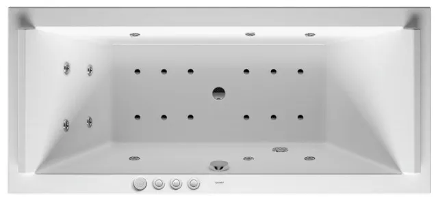 Duravit Whirlwanne „Starck“ rechteck 1800 × 800 mm, Mittelablauf mit Combi-System P, in Weiß Duravit Whirlwanne „Starck“ rechteck 1800 × 800 mm, Mittelablauf mit Combi-System P, in Weiß