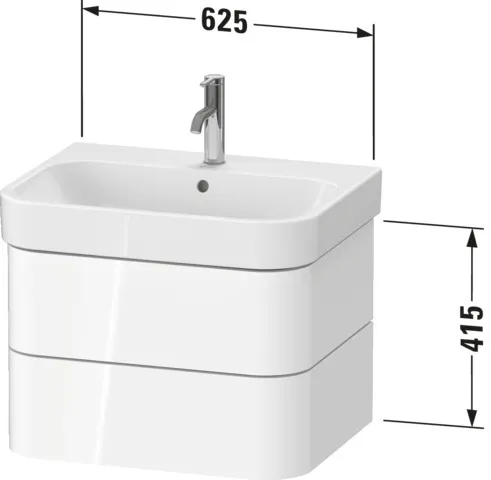 Duravit Waschtischunterschrank wandhängend „Happy D.2 Plus“ 62,5 × 41,5 × 49 cm