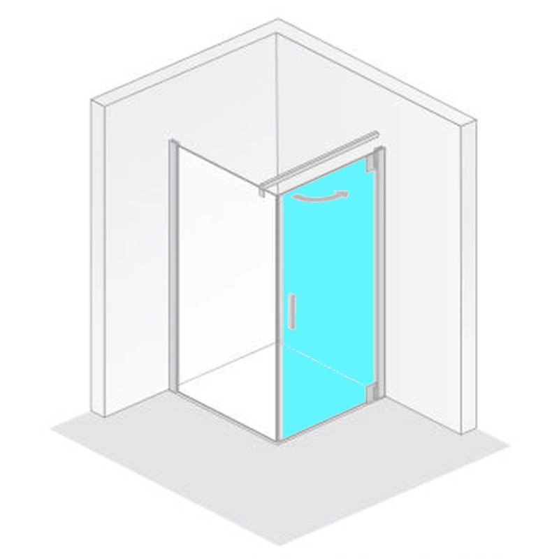 HSK Drehtür für Seitenwand „K2P“ 100 × 200 cm Glas Mattierung mittig (65 cm), Profile Chromoptik (Alu Hochglanz poliert), Scharniere pendelbar HSK Drehtür für Seitenwand „K2P“ 100 × 200 cm Glas Mattierung mittig (65 cm), Profile Chromoptik (Alu Hochglanz poliert), Scharniere pendelbar