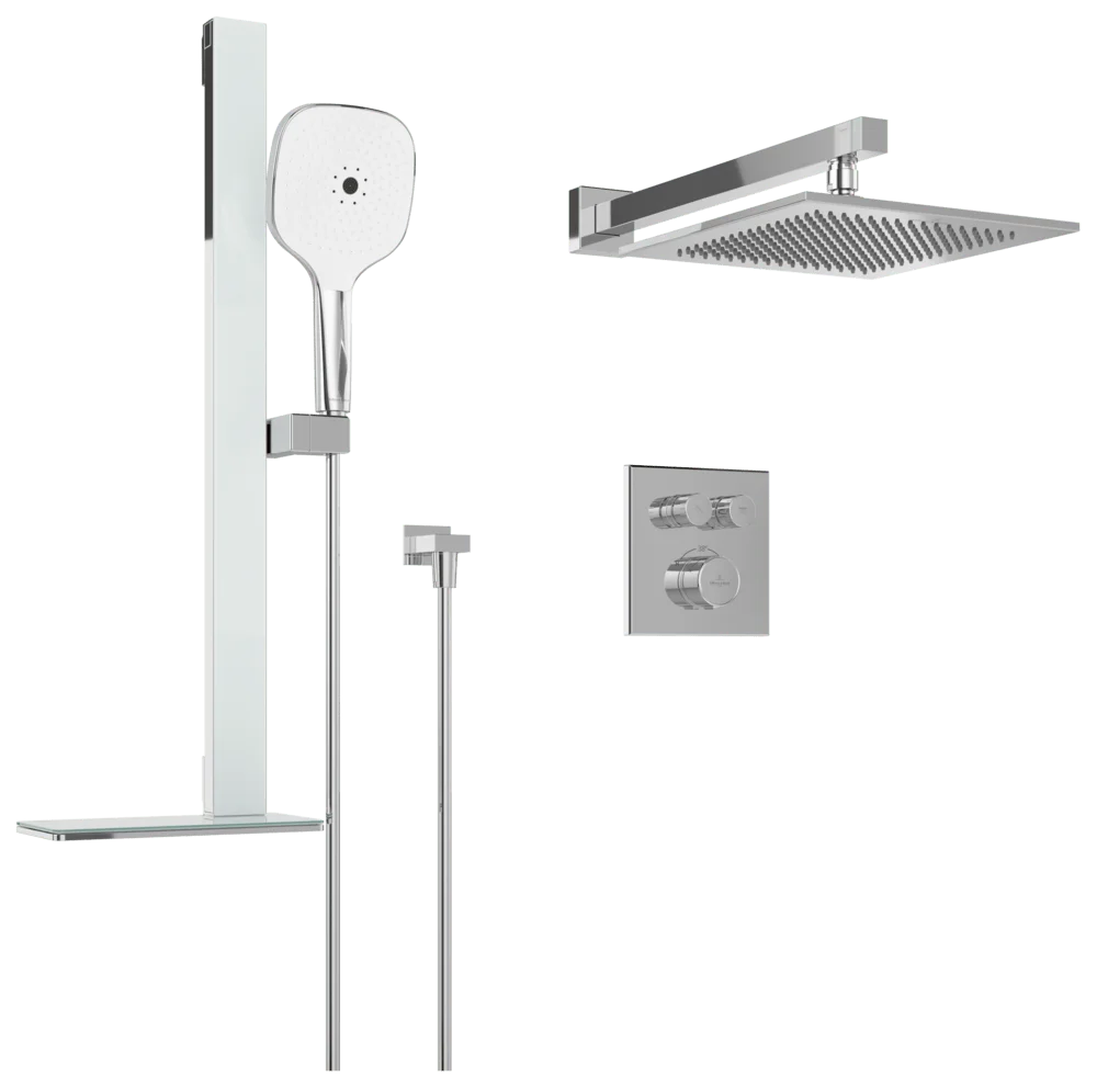 Villeroy & Boch Duschsystem Universal Taps & Fittings, rund, verchromt, Wandmontage