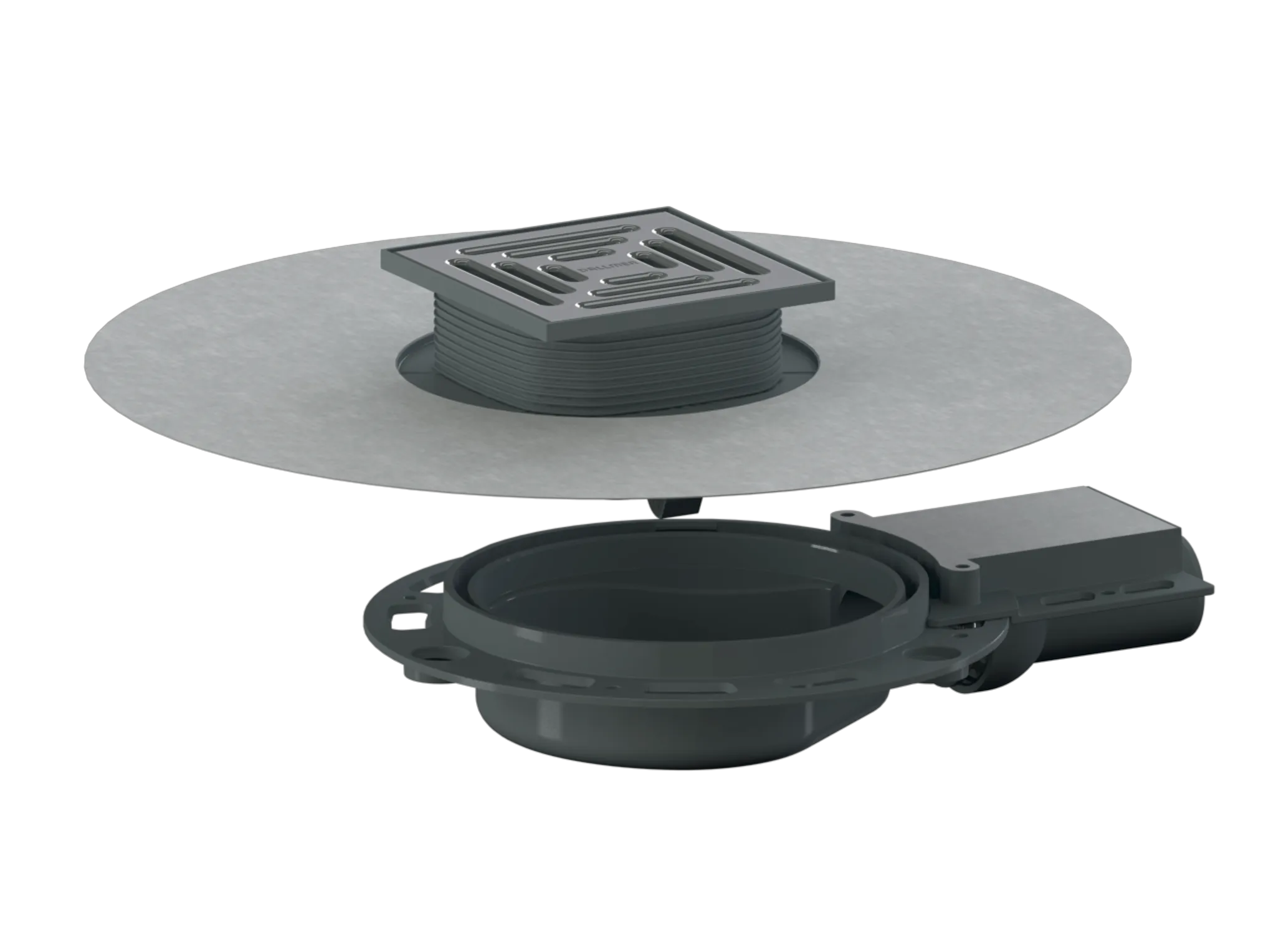 Dallmer Bodenablauf DallDrain Pure Plan OM, DN 40, 120x120mm