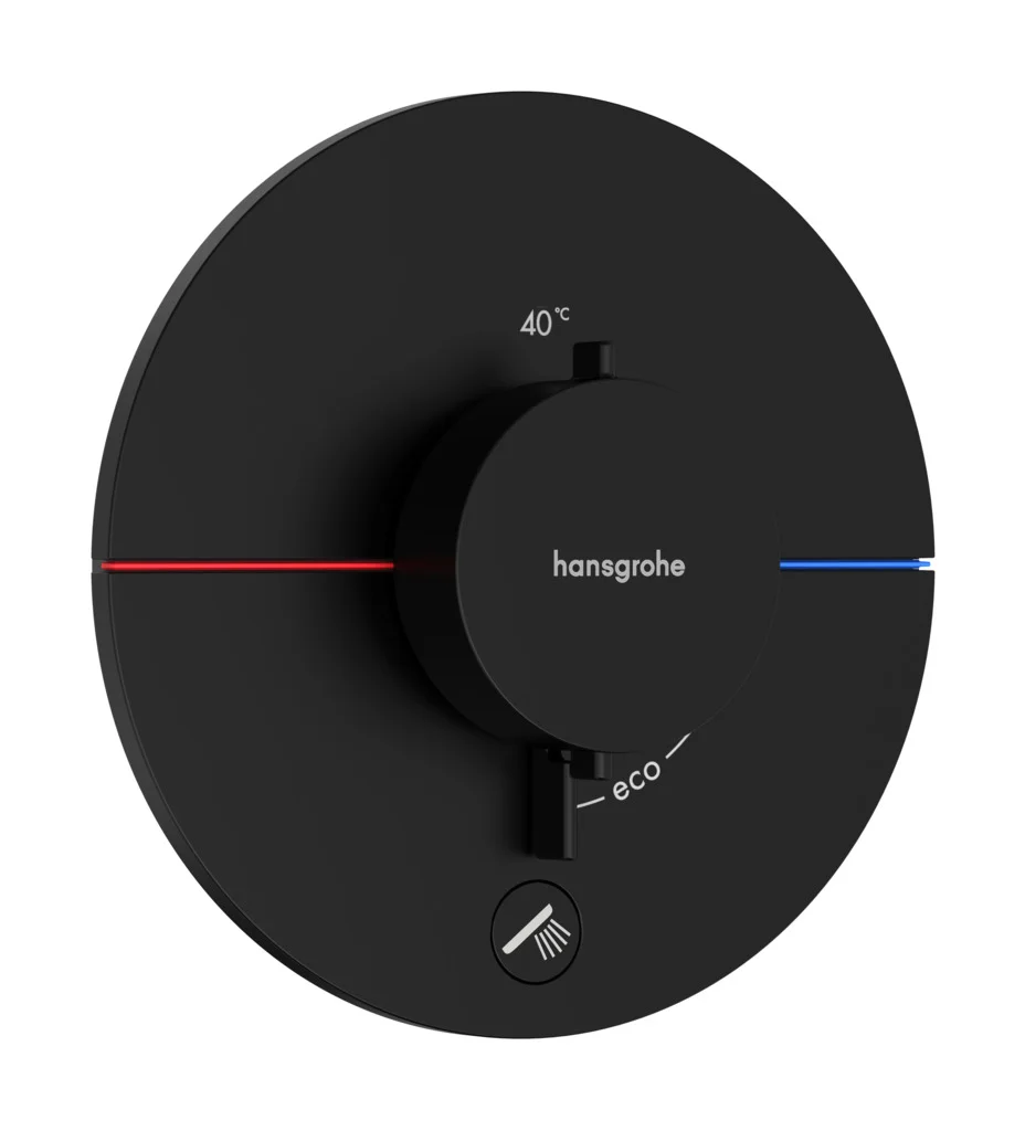 Hansgrohe ShowerSelect Comfort S Thermostat Unterputz, Mattschwarz, 1 Verbraucher + zusätzlicher Abgang, flache Rosette, einfache Installation Hansgrohe ShowerSelect Comfort S Thermostat Unterputz, Mattschwarz, 1 Verbraucher + zusätzlicher Abgang, flache Rosette, einfache Installation
