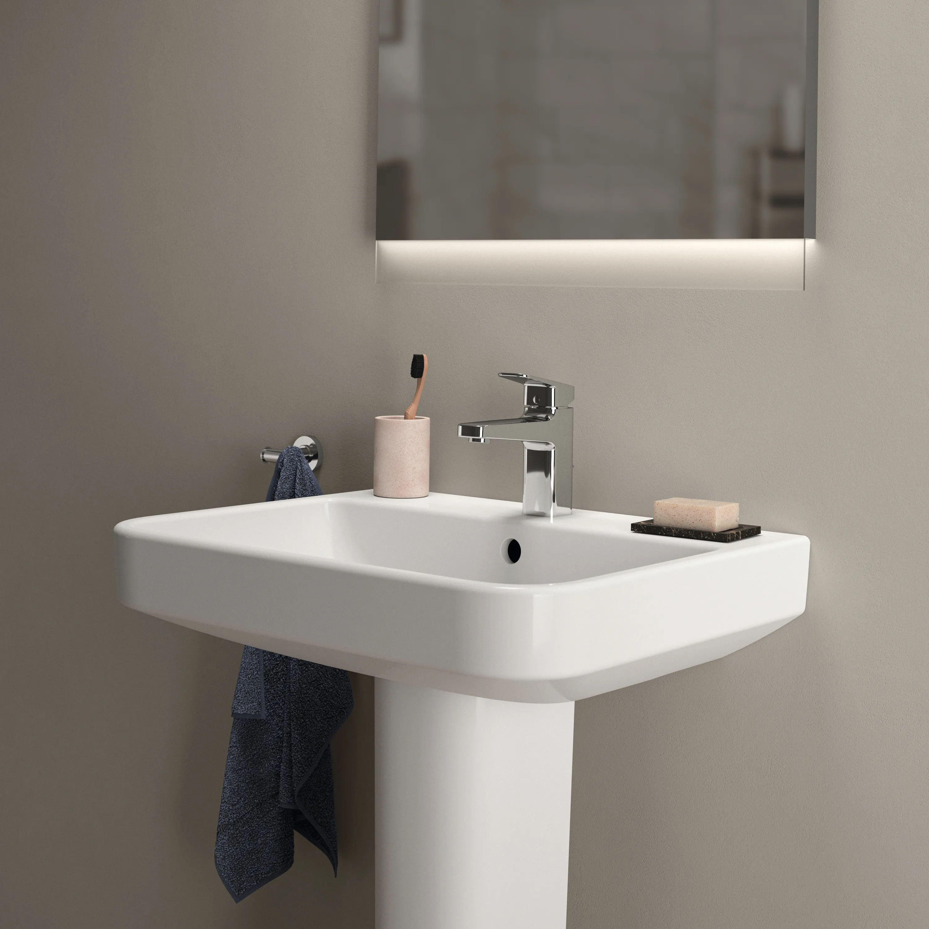 Waschbecken „i.lifeB“ 60 × 48 × 18 cm, Hahnlochposition mittig
