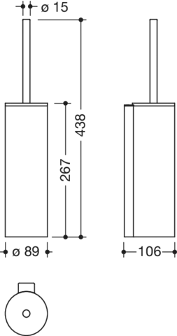 HEWI Toilettenbürstengarnitur „System 900“ in Schwarz tiefmatt, Befestigung verdeckt HEWI Toilettenbürstengarnitur „System 900“ in Schwarz tiefmatt, Befestigung verdeckt