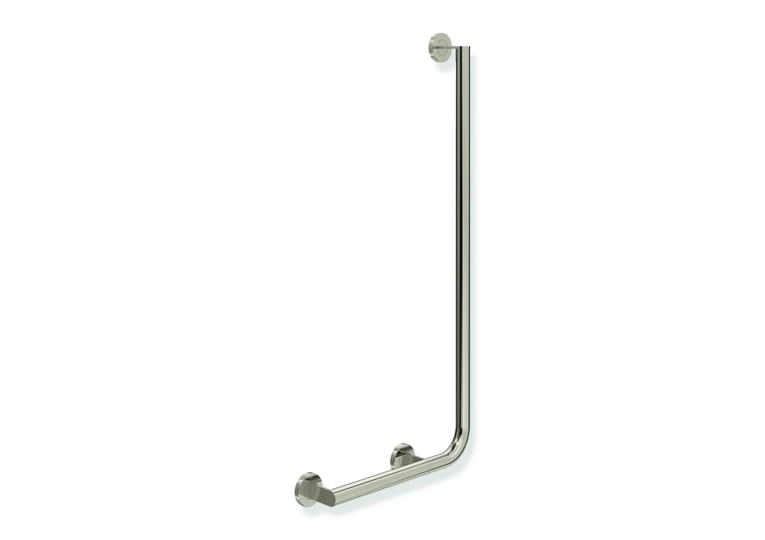 HEWI Winkelgriff System 900, Edelstahl PVD nickelglänzend, waagerecht 400 mm, senkrecht 900 mm, Durchmesser 32 mm, links