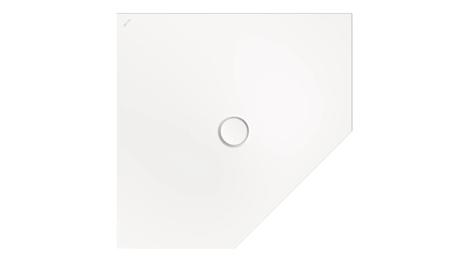 Bette fünfeck Duschwanne „BetteFloor Caro“ 1000 × 1000 mm ohne Oberflächenbeschichtung, mit BetteGlasur Plus, ohne Wannenträger, in Edelweiß