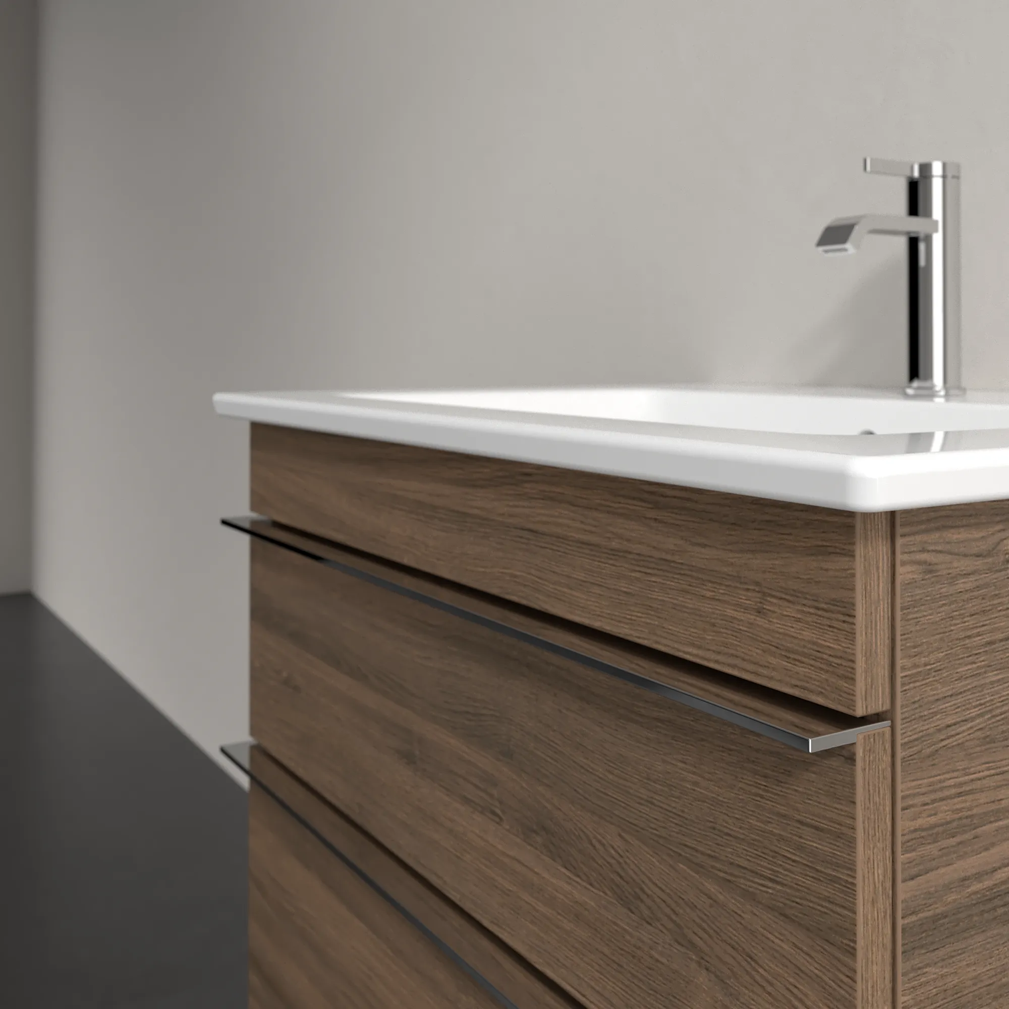Villeroy & Boch Waschbeckenunterschrank Venticello, Arizona Oak, 603 x 590 x 502 mm, Eckig, SoftClosing, 1 Waschbecken, 2 Auszüge Villeroy & Boch Waschbeckenunterschrank Venticello, Arizona Oak, 603 x 590 x 502 mm, Eckig, SoftClosing, 1 Waschbecken, 2 Auszüge