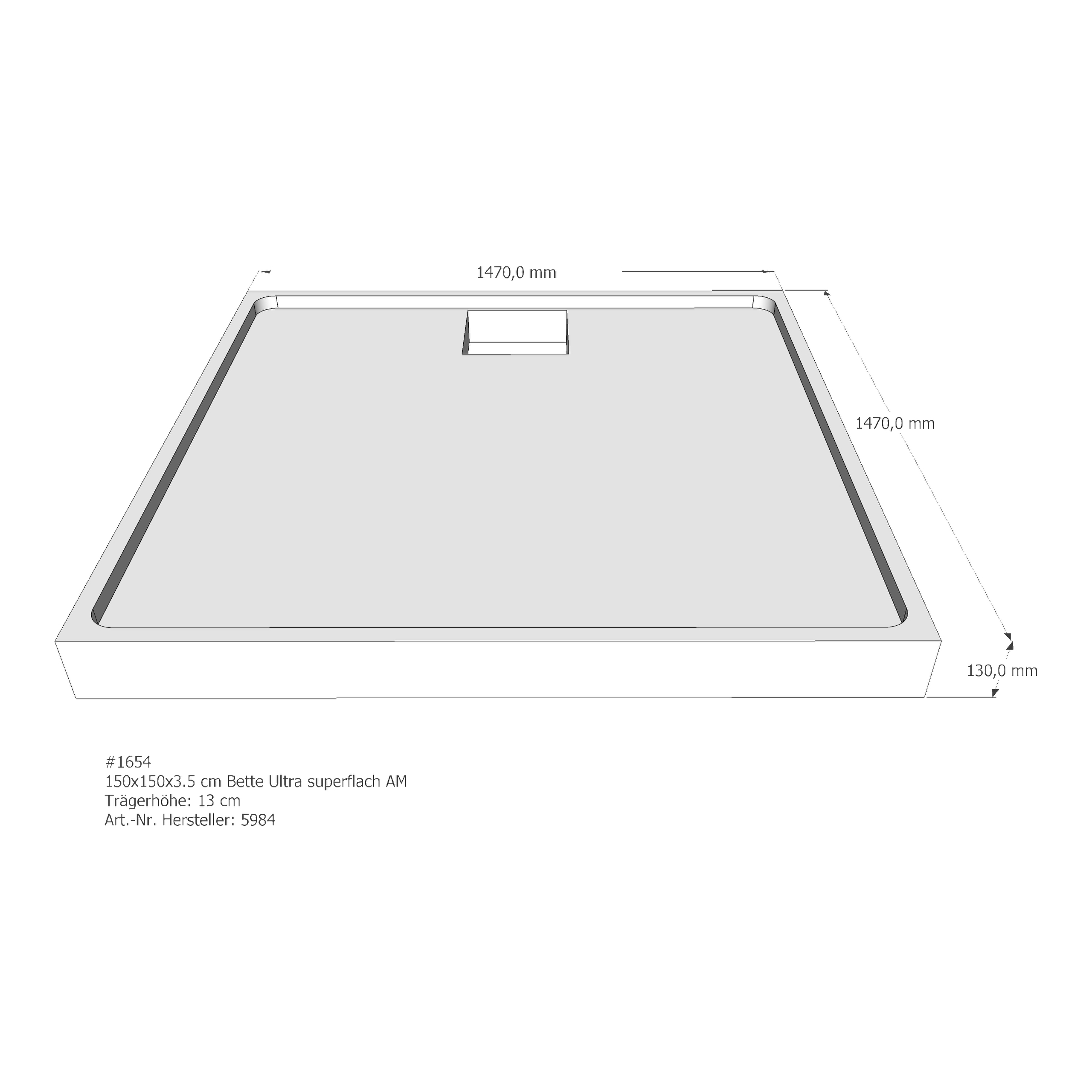 Duschwannenträger für Bette Ultra (superflach) 150 × 150 × 3,5 cm Duschwannenträger für Bette Ultra (superflach) 150 × 150 × 3,5 cm